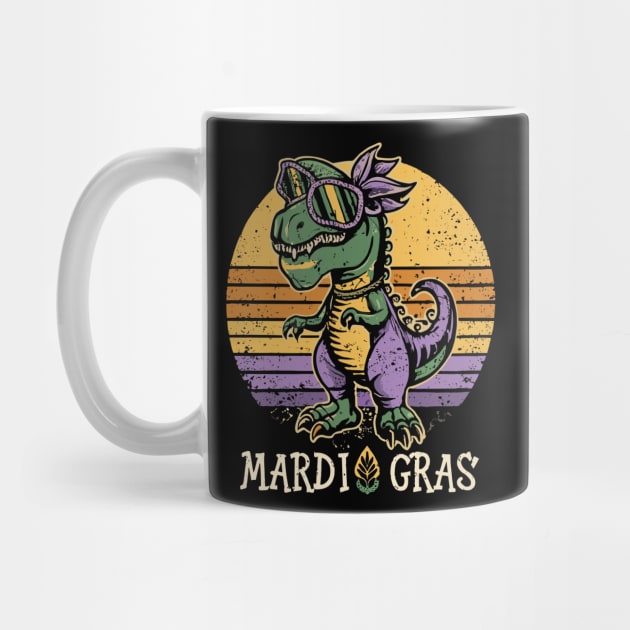 vintage sunset color dino Mardi Gras by YuriArt